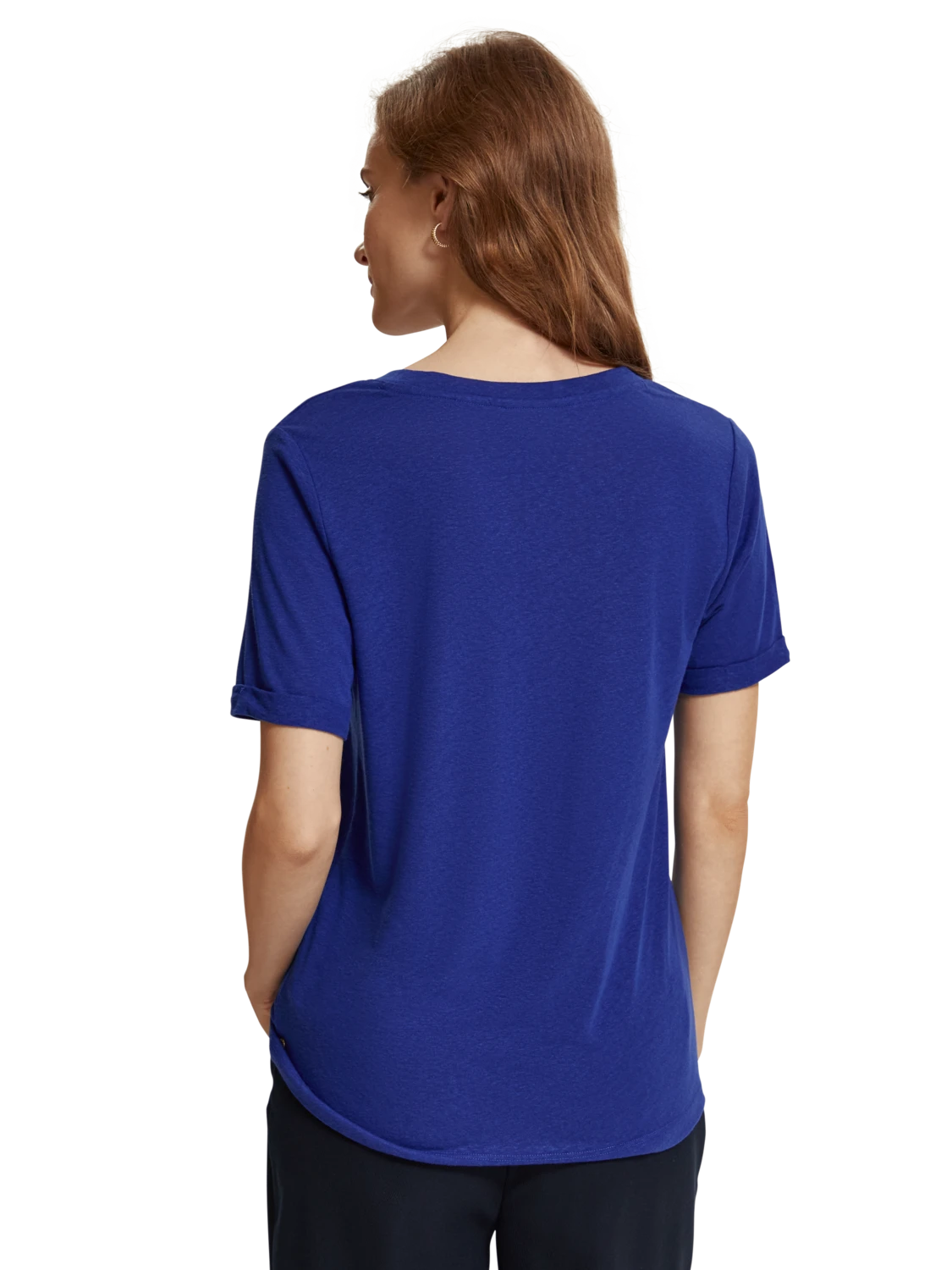 Scotch & Soda Embroidered Detail V Neck T-Shirt - Image 2