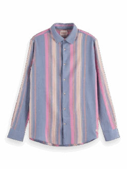 Scotch & Soda Regular Fit Striped Organic Cotton Shirt
