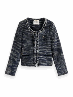 Scotch & Soda Tweed Blazer With Decorative Tapes