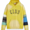 Scotch & Soda Relaxed Fit Club Soda Applique Hoodie In Organic Cotton