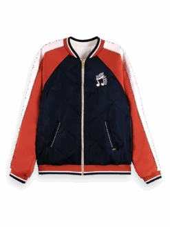 Scotch & Soda Music Embroidered Reversible Bomber Jacket