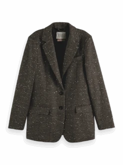 Scotch & Soda Herringbone Sequin Single-Breasted Blazer