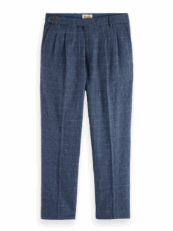 Scotch & Soda Wide Leg Pleated Check Chino