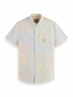 Scotch & Soda Structured Checked Short Sleeve Shirt