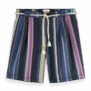 Scotch & Soda Twilt Blanket-Striped Cotton-Twill Short