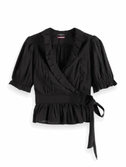 Scotch & Soda Ruffle Wrap Top