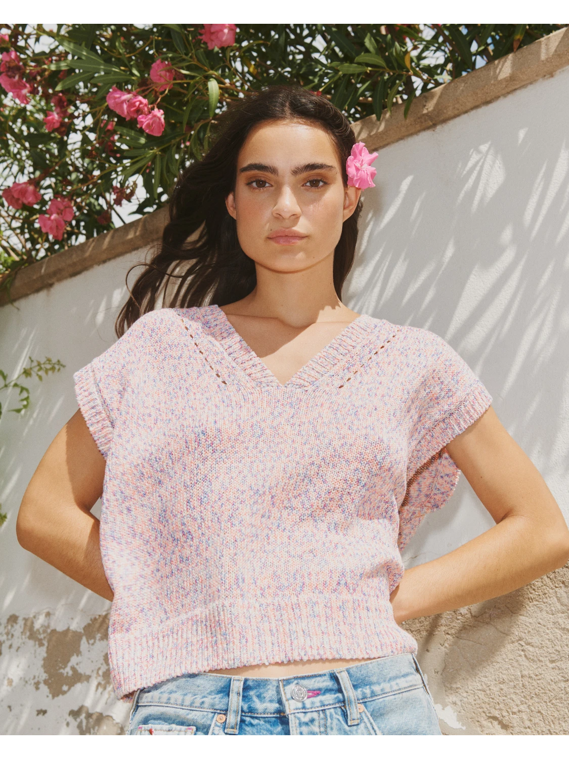 Scotch & Soda Space Dye V Neck Knitted Tank