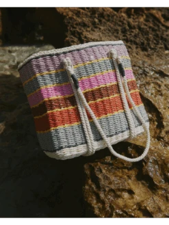 Scotch & Soda Striped Straw Tote Bag