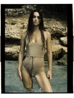 Scotch & Soda Metallic Swimsuit With Tie